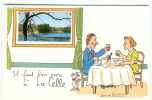 ILLUSTRATEUR  Jean De Pressac - Au Restaurant - Etang De La Celle -Dos Scané - Preissac