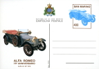 INTERO POSTALE SAN MARINO AUTOMOBILE ALFA ROMEO L 400 1984 - Postal Stationery