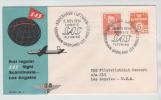 Denmark First SAS Flight Copenhagen - Greenland - Los Angeles 15-11-1954 - Storia Postale