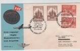 Denmark First SAS Flight Copenhagen - Greenland - Los Angeles 15-11-1954 - Cartas & Documentos