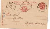 1896 Cartolina  Con Annullo Amandola Ascoli + Marca Da Bollo - Interi Postali