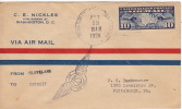 1926 Scott C7 FDC  And First Flight On Nickles Corner Card  First Contract Air Mail Service  Backstamp - 1851-1940
