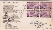 1936  Oregon Territory Centennial  Sc 783  Henry Ioor Cachet - Astoria Postmaster's Signature - 1851-1940