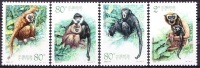 China 2002 Yvert 4052 / 55, Monkeys, MNH - Ongebruikt