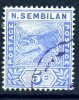 Negri Sembilan 1891 5c Blue Tiger, Fine Used - Negri Sembilan