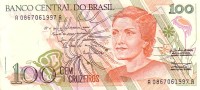 BRESIL 100 Cruzeiros  Non Daté (1990)  Pick 228   Signature 28    ***** BILLET  NEUF ***** - Brasilien