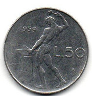 1959 - Italia 50 Lire    ----- - 50 Liras