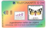 Germany - O165  08/92 - Stamp - Briefmarke  - Butterfly - Private Chip Card - O-Series : Séries Client