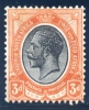 South Africa 1913. 3d Black And Orange. SACC 7*, SG 8*. - Nuevos