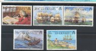 GUERNESEY N° 494/498 - 5 Val VOYAGE AUTOUR DU MONDE De George ANSON - Cote 7.50 € - Onderzoekers