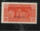 CIRENAICA 1929 MONTECASSINO 25c MNH - Cirenaica