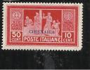 CIRENAICA 1929 MONTECASSINO 50c + 10c  MNH - Cirenaica