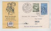 Norway First SAS Regular Flight Copenhagen - Tokyo Via The North Pole 24-2-1957 - Lettres & Documents