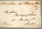 GRANDE-BRETAGNE / GREAT BRITAIN - 1827 - PRECURSEUR - FRONT D'ENVELOPPE À DUCHESS OF LEEDS - ...-1840 Precursori