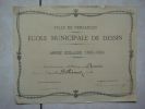 ECOLE MUNICIPALE DE DESSIN (1898-1899), VERSAILLES : Accessit à Camille Billiémaz, Signature Du Maire Edouard Lefèvre... - Diploma's En Schoolrapporten