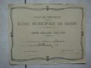 ECOLE MUNICIPALE DE DESSIN (1898-1899), VERSAILLES : Accessit à Camille Billiémaz, Signature Du Maire Edouard Lefèvre... - Diploma & School Reports