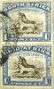 South Africa 1926 Gnu´s 1s Pair - Used - Sonstige & Ohne Zuordnung