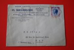 1956 LETTREENTETE ETS FRANCO MONEGASQUES MONTE CARLO AFFRANCHISSEMENT TIMBRE SEUL REGNIER 15F P/ PAU 64 > OMEC+ FLAMM - Postmarks