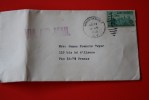 1952 LETTRE MANHASSET L.I. N.Y USA AFFRANCHISSEMENT TIMBRE SEUL STATUE OF LIB  BY AIR MAIL  TO PAU FRANCE > OMEC MANU - Marcofilia