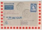 Denmark Aerogramme First SAS Flight Copenhagen - Stuttgart 20-7-1959 - Lettres & Documents