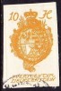 Liechtenstein 1920 Landeswappen 10 H. Rotorange Ungezähnt Mi 18 - Gebraucht