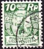 Liechtenstein 1925 / 27 10 Rp. Grün Innerer Hof D. Burg Vaduz Mi 68 - Oblitérés