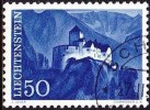 Liechtenstein 1959 Landschaften Schloss Vaduz 50 Rp Dunkelviolett  Mi 384 - Oblitérés