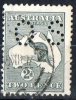 Australia 1915-1924 Kangaroo 2d Grey 3rd Watermark (Narrow Crown) Perf OS Used - Off-centre - Usati