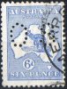 Australia 1915-1924 Kangaroo 6d Blue 3rd Watermark (Narrow Crown) Perf OS Used - Nice - Usados