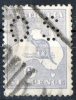 Australia 1915-1924 Kangaroo 6d Grey-Blue 3rd Watermark (Narrow Crown) Perf OS Used - Parcel Cancel - Usados