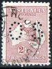 Australia 1915-1924 Kangaroo 2 Shillings Maroon 3rd Watermark (Narrow Crown) Perf OS Used - Used Stamps