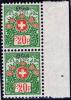 Schweiz Portofreiheit 1927 Senkrechtes Paar Zu#13A Gr#894 Aus Zuteilung TG Armenerziehungsverein Felben Pfyn ** - Franchise