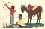Carte Illustrée , Tie A L'arc Chez Les Petits Indiens , *135 07 - Tir à L'Arc