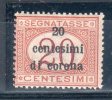 Italia / Italy Trento - Trieste 1919 " SEGNATASSE" N° 3 --20Cent / 20 Cent. ** MNH / VF - Trente & Trieste