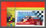 Canada 1997  # 1647 & 1648  Upper Left Corner 2 Singles With Margin Gilles Villeneuve Race Car Driver MNH - Nuevos