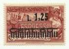 1927 - San Marino Espresso 6 Soprastampato V131 - Soprastampa Spostata - Varietà & Curiosità