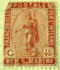 San Marino 1922 Statue Of Liberty 45c - Unused - Neufs