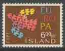 Iceland Island 1961 Mi 355 YT 312 ** 19 Doves - Classified As A Flying Dove / Taube / Duif - Europa Cept - Ongebruikt