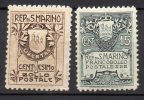 1907 S. Marino - Stemma N 47-48 Integri MNH** Sassone 175 € - Neufs