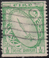 Ireland Scott #91 Used 1/2p Green 'Sword Of Light' Coil - Usati