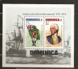 Dominique Dominica 1976 N° BF 35 ** Indépendance, Etat-Unis, Révolution, Amiral Hood, Drapeau Britanique - Dominique (1978-...)