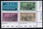 Canada 1995 WWII War Scenes # 1541 To 1544 Se Tenant Lower Right Inscription Block MNH - Blokken & Velletjes