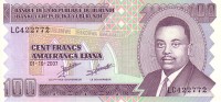 BURUNDI  100 Francs  Daté Du 01-10-2007    Pick 37f     ***** BILLET  NEUF ***** - Burundi