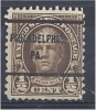 USA 1922 Hale - 1/2c Brown (Philadelphia PA Precancel) - Prematasellado