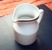 USSR Soviet Latvia Russia Porcelain Creamer With Gold Trim By RIGA Factory Signed RPR Riga - Andere & Zonder Classificatie