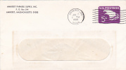 Stamped Envelop - Eagle - Postmark, Amherst, MA - Amherst Farmers Supply, Inc. - 1961-80