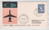Denmark First SAS Caravelle Jet Flight Copenhagen - Hamburg 1-4-1960 - Storia Postale