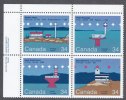 Canada 1985 Lighthouses #1066b Se Tenant Upper Left Inscription Block MNH - Blocks & Sheetlets