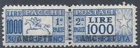 1954 TRIESTE A PACCHI POSTALI 1000 LIRE CAVALLINO MNH ** - RR9208 - Colis Postaux/concession