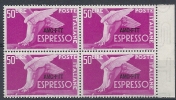 1952 TRIESTE A ESPRESSO 50 LIRE QUARTINA MNH ** - RR9237 - Exprespost
